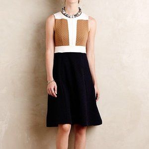 Anthropologie Maeve Navy Colorblock Cable Dress